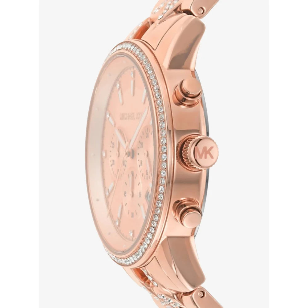 Michael Kors Ritz Chronograph Rose Gold Dial Rose Gold Steel Strap Watch For Women - MK7223 Buy Now By Michael Kors