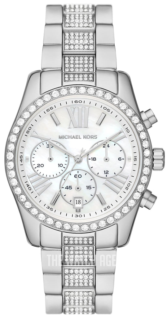 Michael Kors Lexington Chronograph White Dial Silver Steel Strap Watch For Women - MK7243 Buy Now By Michael Kors
