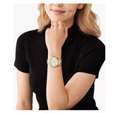 Michael Kors Everest Three Hand Mother of Pearl White Dial Gold Steel Strap Watch For Women - MK7401 Buy Now By Michael Kors