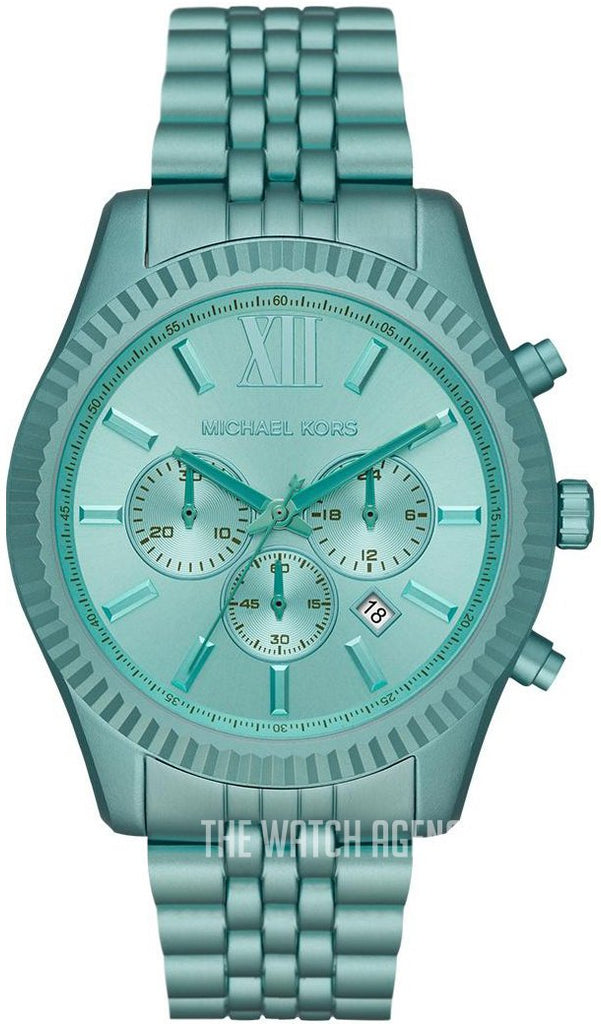 Michael Kors Lexington Chronograph Turquoise Dial Turquoise Steel Strap Watch For Men - MK8793 Buy Now By Michael Kors
