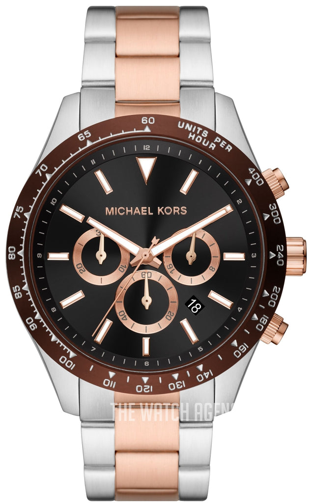 Michael Kors Layton Chronograph Black Dial Two Tone Steel Strap Watch For Men - MK8913 Buy Now By Michael Kors