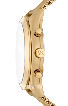 Michael Kors Slim Runway Chronograph Black Dial Gold Mesh Strap Watch For Men - MK9057 Buy Now By Michael Kors