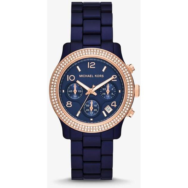 Michael Kors Runway Chronograph Blue Dial Blue Steel Strap Watch for Women - MK7423 Buy Now By Michael Kors