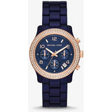 Michael Kors Runway Chronograph Blue Dial Blue Steel Strap Watch for Women - MK7423 Buy Now By Michael Kors