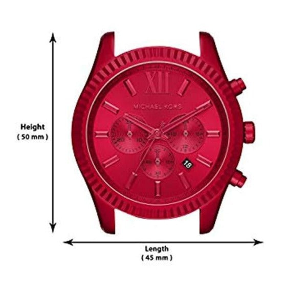 Michael Kors Lexington Chronograph Red Dial Red Steel Strap Watch For Men - MK8814 Buy Now By Michael Kors