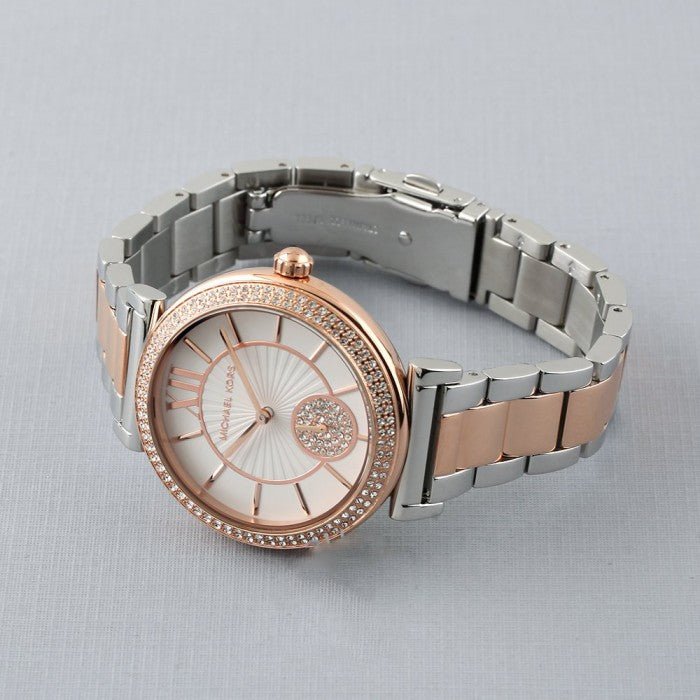 Michael Kors Abbey Three-Hand White Dial Two Tone Steel Strap Watch for Women - MK4616 Buy Now By Michael Kors