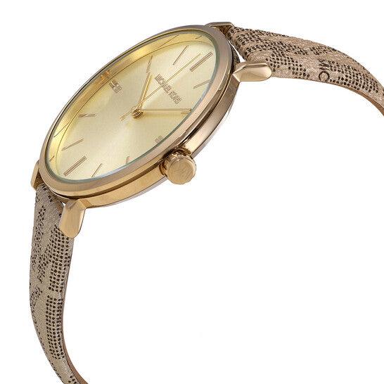 Michael Kors Addyson Quartz Gold Dial Gold Leather Strap Watch for Women - MK2952 Buy Now By Michael Kors