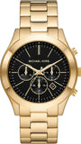 Michael Kors Slim Runway Chronograph Black Dial Gold Steel Strap Watch For Men - MK1076 Buy Now By Michael Kors