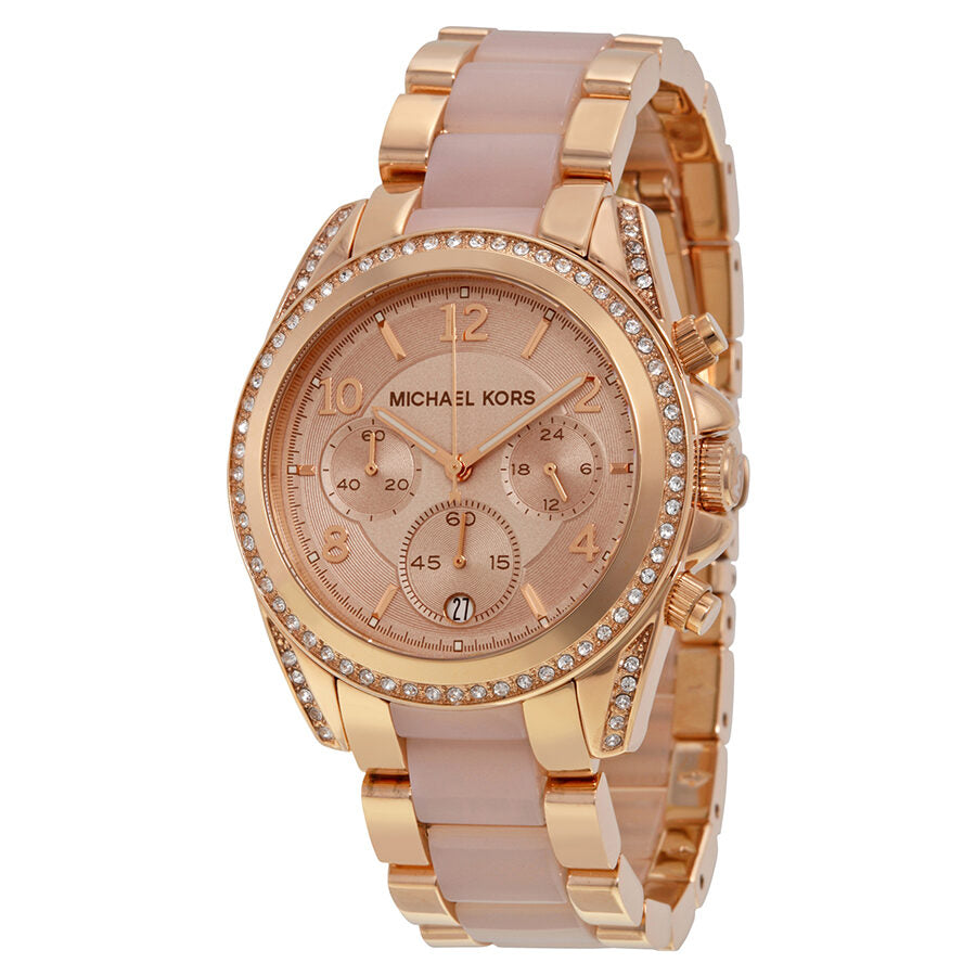 Michael Kors Blair Chronograph Rose Gold Dial Two Tone Steel Strap Watch for Women - MK5943 Buy Now By Michael Kors