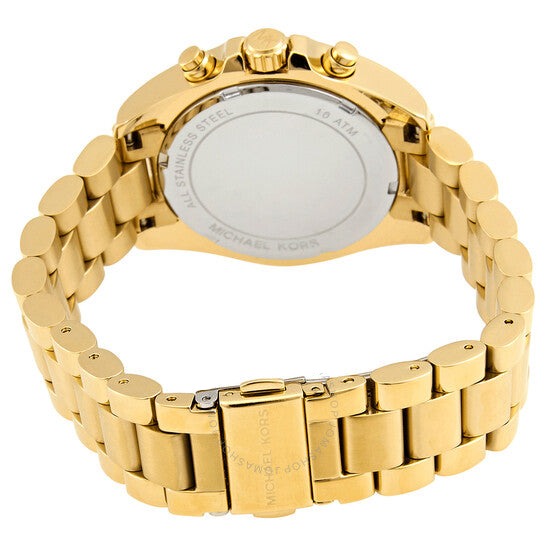 Michael Kors Bradshaw Chronograph Black Dial Gold Steel Strap Watch For Women - MK6959 Buy Now By Michael Kors
