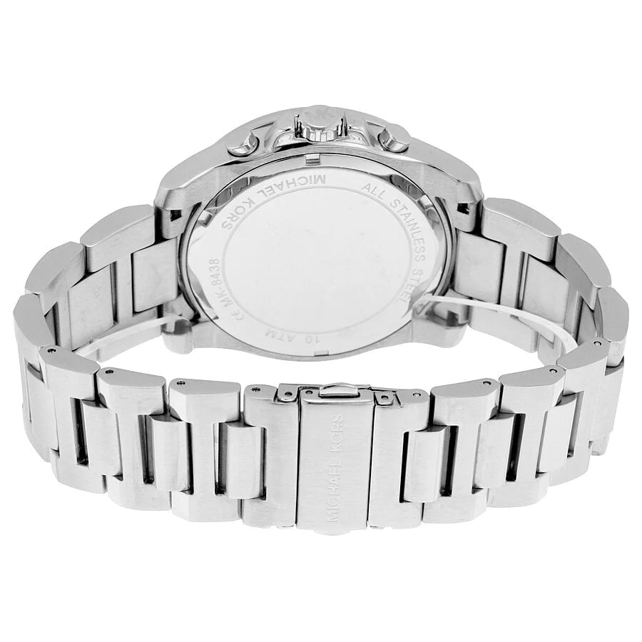 Michael Kors Brecken Chronograph Quartz Black Dial Silver Steel Strap Watch For Men - MK8438 Buy Now By Michael Kors