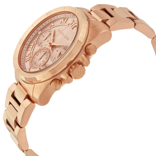 Michael Kors Brecken Chronograph Quartz Rose Gold Dial Rose Gold Steel Strap Watch For Women - MK6367 Buy Now By Michael Kors