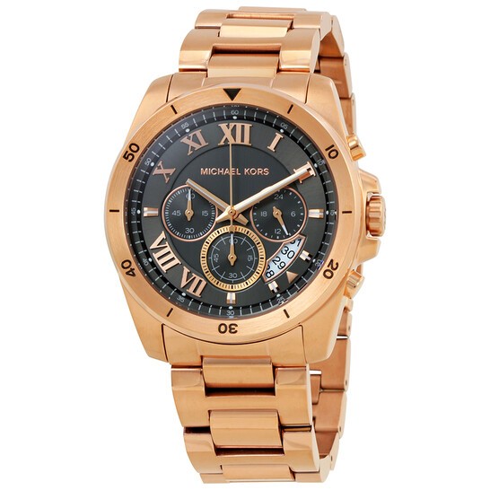 Michael Kors Brecken Chronograph Analog Black Dial Rose Gold Steel Strap Watch For Women - MK8563 Buy Now By Michael Kors