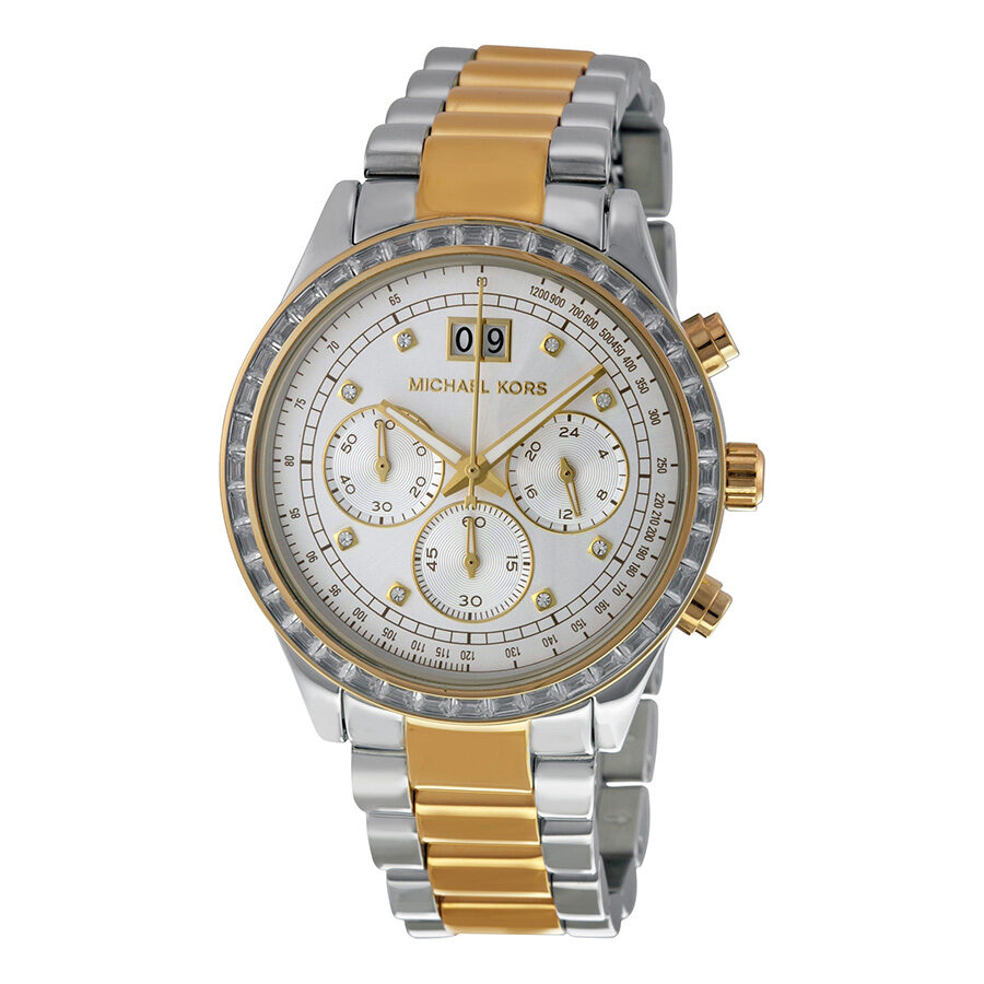 Michael Kors Brinkley Chronograph Silver Dial Two Tone Steel Strap Watch for Women - MK6188 Buy Now By Michael Kors