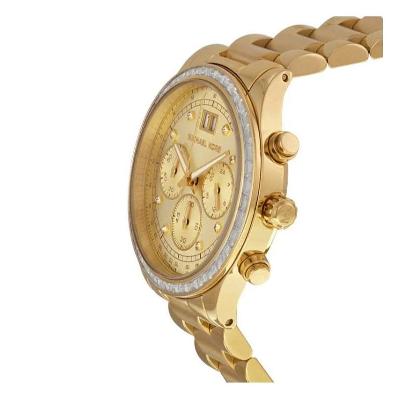 Michael Kors Brinkley Diamonds Gold Dial Gold Steel Strap Watch for Women - MK6187 Buy Now By Michael Kors
