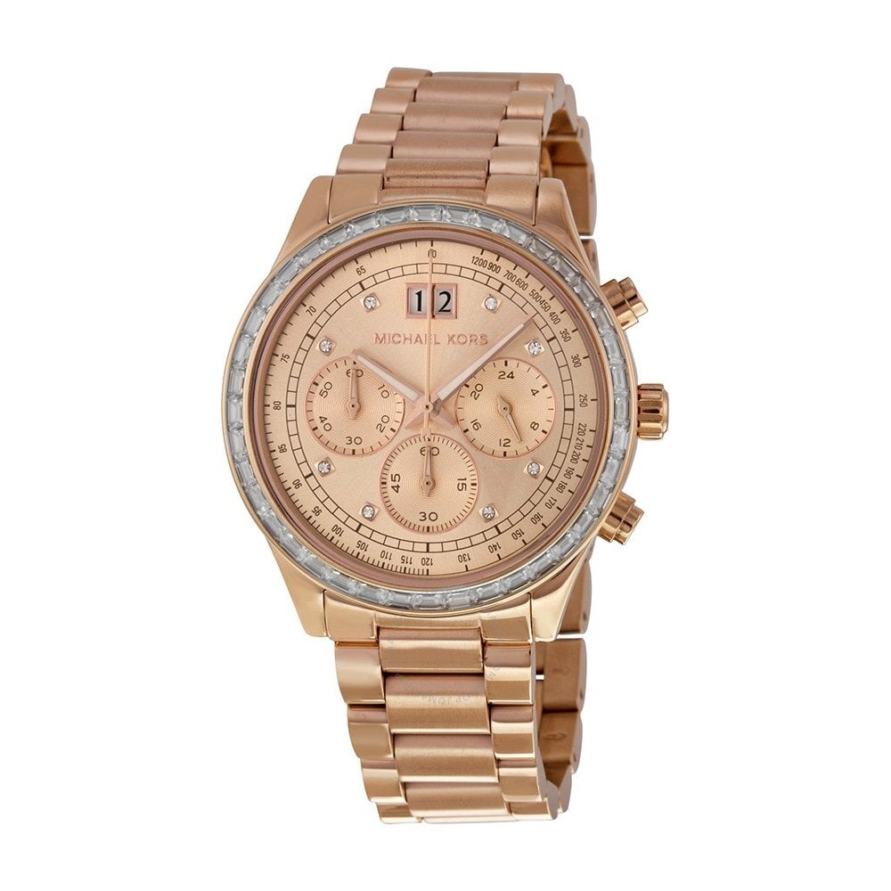 Michael Kors Brinkley Rose Gold Dial Rose Gold Steel Strap Watch for Women - MK6204 Buy Now By Michael Kors