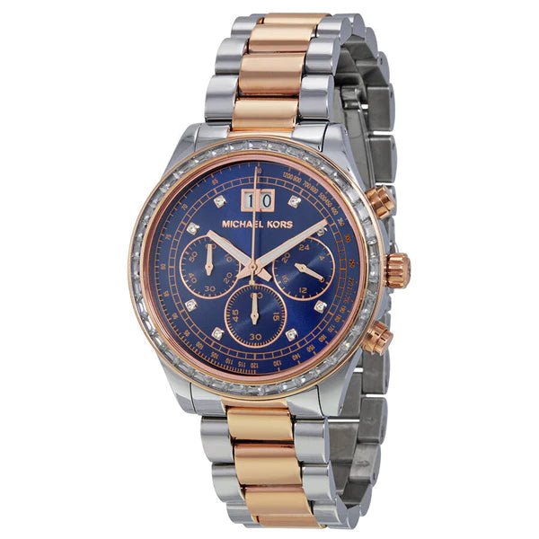 Michael Kors Brinkley Blue Dial Two Tone Steel Strap Watch for Women - MK6205 Buy Now By Michael Kors