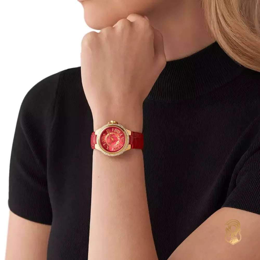 Michael Kors Camille Three-Hand Red Dial Red Leather Strap Watch for Women - MK4750 Buy Now By Michael Kors