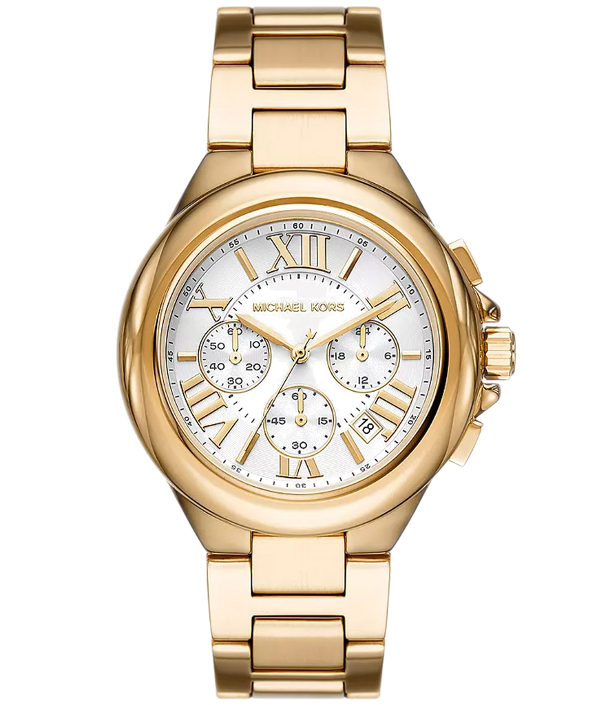 Michael Kors Camille Chronograph White Dial Gold Steel Strap Watch For Women - MK7270 Buy Now By Michael Kors