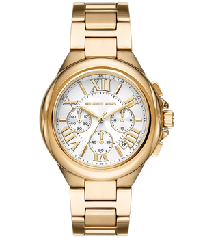Michael Kors Camille Chronograph White Dial Gold Steel Strap Watch For Women - MK7270 Buy Now By Michael Kors