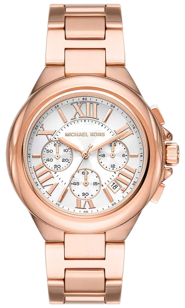 Michael Kors Camille Chronograph White Dial Rose Gold Steel Strap Watch For Women - MK7271 Buy Now By Michael Kors