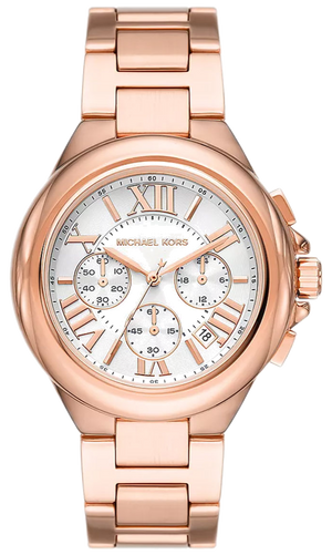 Michael Kors Camille Chronograph White Dial Rose Gold Steel Strap Watch For Women - MK7271 Buy Now By Michael Kors