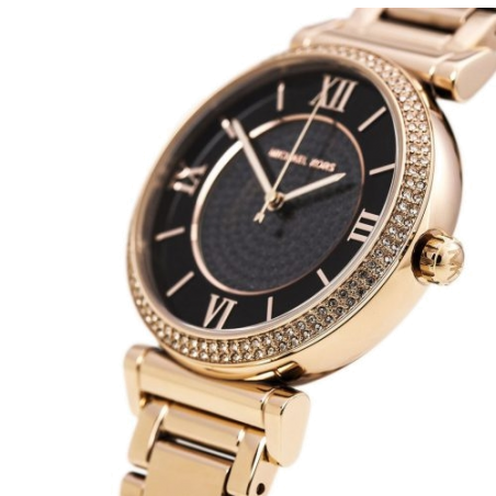 Michael Kors Catlin Black Diamonds Dial Rose Gold Steel Strap Watch for Women - MK3356 Buy Now By Michael Kors