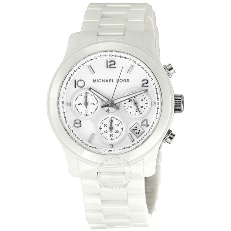 Michael Kors Runway White Ceramic Dial White Steel Strap Watch for Women - MK5161 Buy Now By Michael Kors