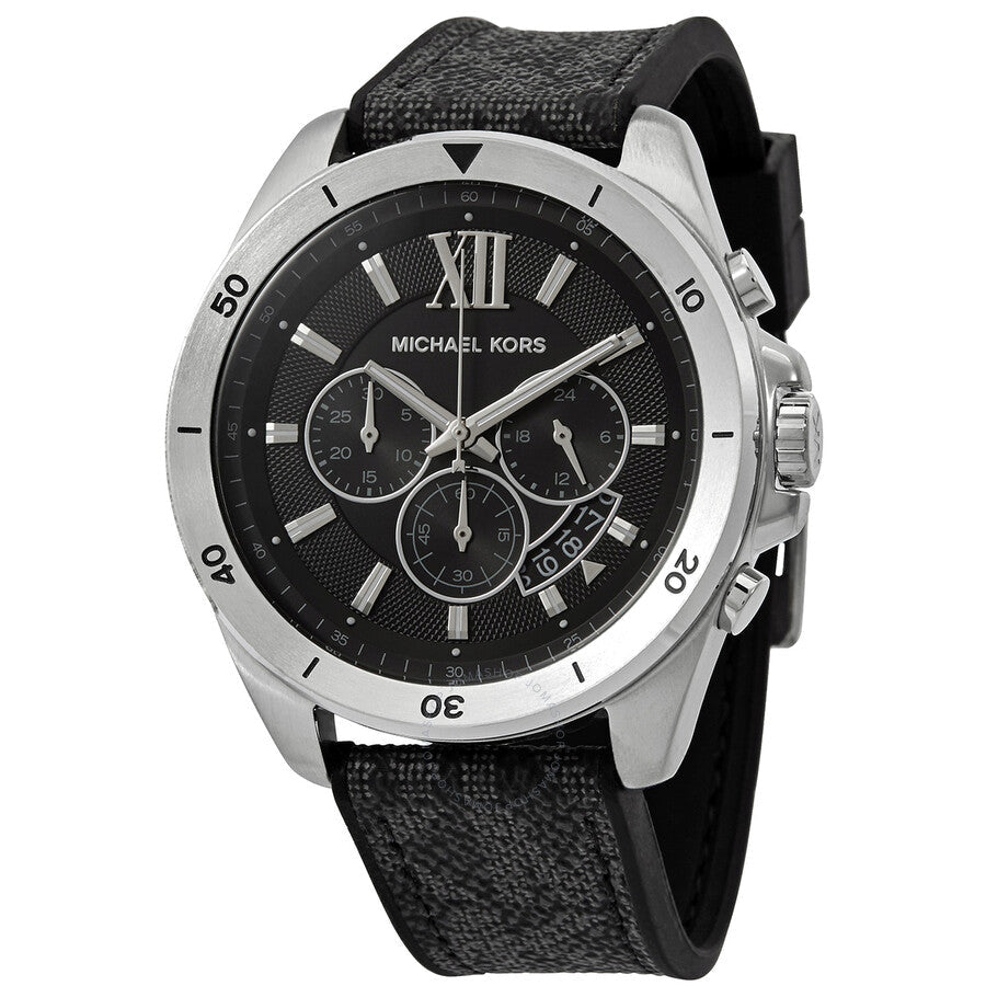 Michael Kors Brecken Chronograph Black Dial Black Leather Strap Watch For Men - MK8850 Buy Now By Michael Kors