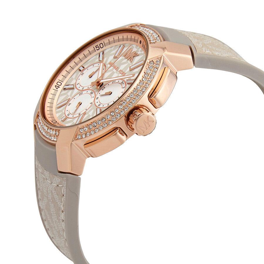 Michael Kors Sidney Chronograph White Dial Beige Leather Strap Watch For Women - MK6949 Buy Now By Michael Kors