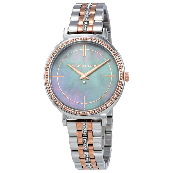 Michael Kors Cinthia Mother of Pearl Grey Dial Two Tone Steel Strap Watch for Women - MK3642 Buy Now By Michael Kors