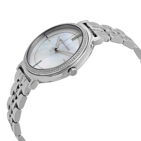 Michael Kors Cinthia White Mother of Pearl Dial Silver Steel Strap Watch for Women for Women - MK3641 Buy Now By Michael Kors