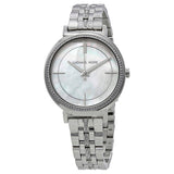 Michael Kors Cinthia White Mother of Pearl Dial Silver Steel Strap Watch for Women for Women - MK3641 Buy Now By Michael Kors