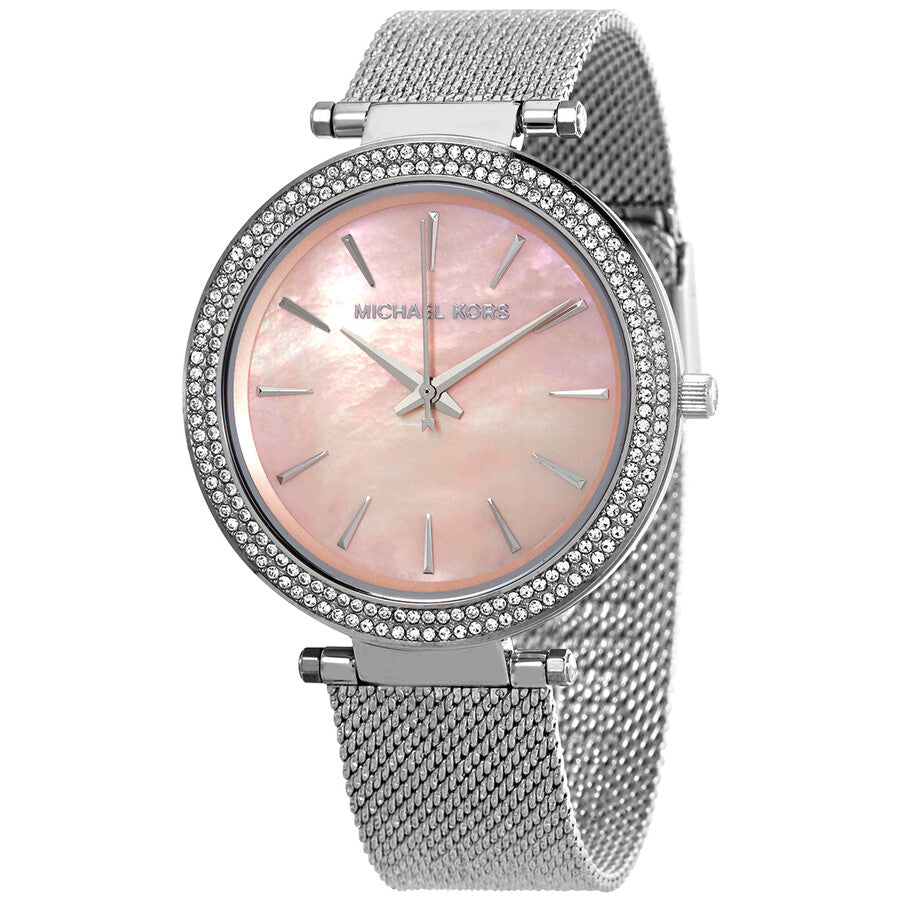Michael Kors Darci Analog Pink Dial Silver Mesh Bracelet Watch For Women - MK4518 Buy Now By Michael Kors