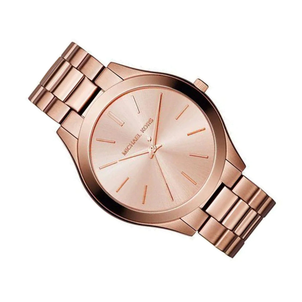 Michael Kors Mini Slim Runway Chronograph Quartz Rose Gold Dial Rose Gold Steel Strap Watch For Women - MK3205 Buy Now By Michael Kors