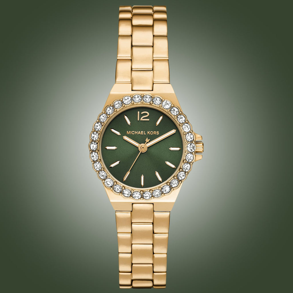 Michael Kors Lennox Quartz Green Dial Gold Steel Strap Watch For Women - MK7395 Buy Now By Michael Kors