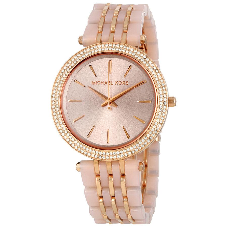 Michael Kors Darci Rose Gold Dial Two Tone Steel Strap Watch for Women - MK4327 Buy Now By Michael Kors