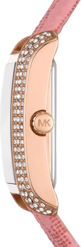 Michael Kors Emery Quartz Diamonds Red Dial Pink Leather Strap Watch For Women - MK2966 Buy Now By Michael Kors