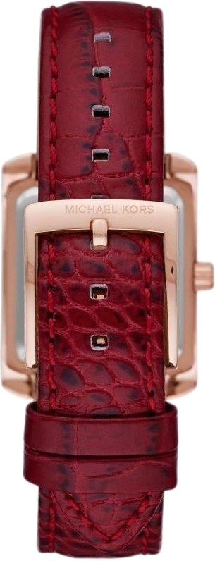 Michael Kors Emery Quartz Diamonds Silver Dial Red Leather Strap Watch For Women - MK4689 Buy Now By Michael Kors