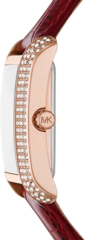 Michael Kors Emery Quartz Diamonds Silver Dial Red Leather Strap Watch For Women - MK4689 Buy Now By Michael Kors