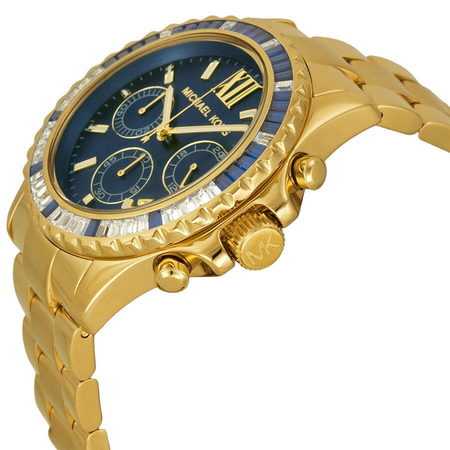 Michael Kors Everest Chronograph Blue Dial Gold Steel Strap Watch for Women - MK5754 Buy Now By Michael Kors