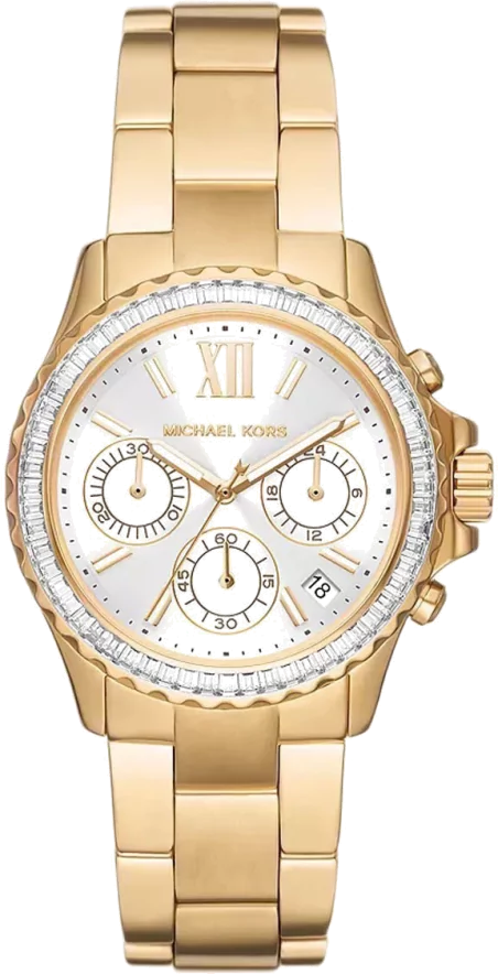 Michael Kors Everest Chronograph White Dial Gold Steel Strap Watch For Women - MK7212 Buy Now By Michael Kors