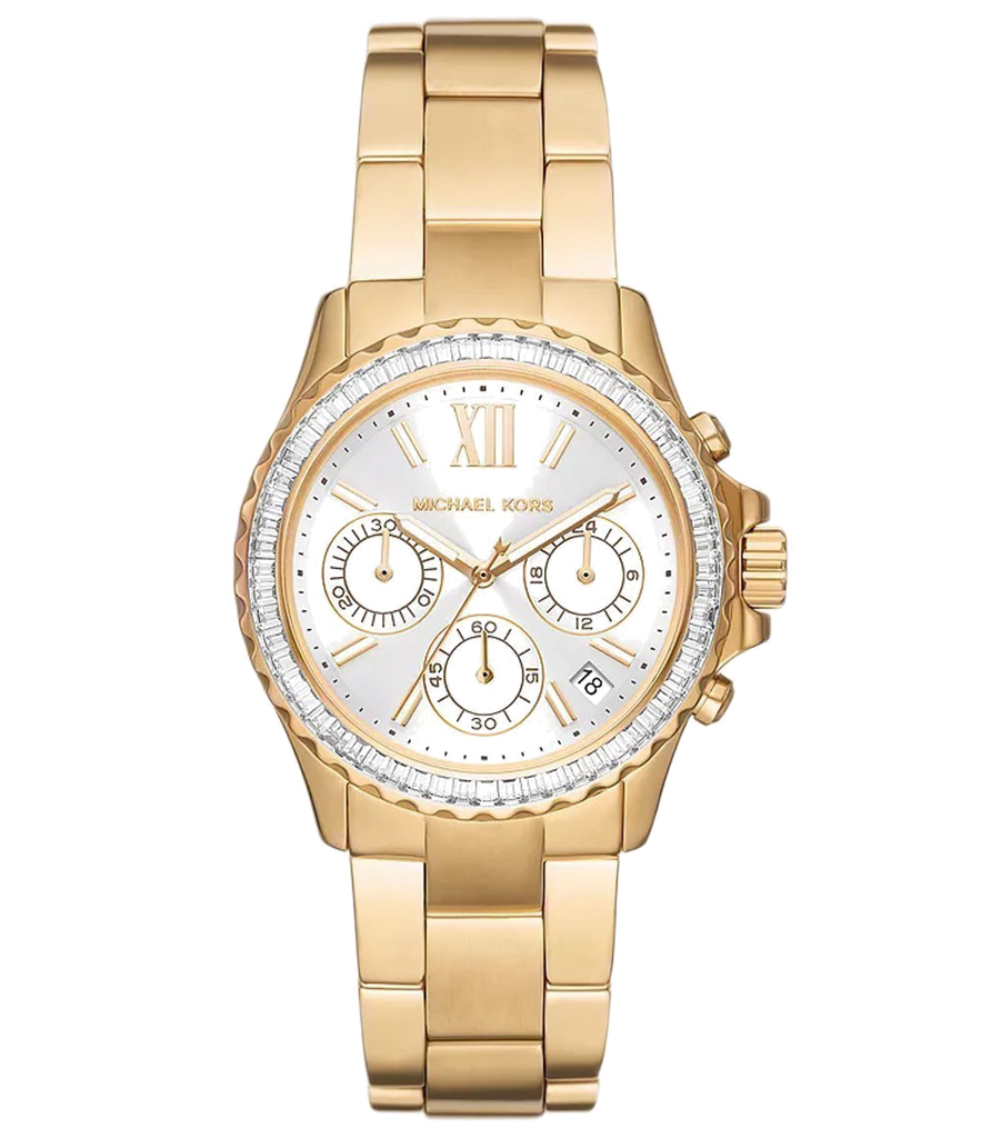 Michael Kors Everest Chronograph White Dial Gold Steel Strap Watch For Women - MK7212 Buy Now By Michael Kors