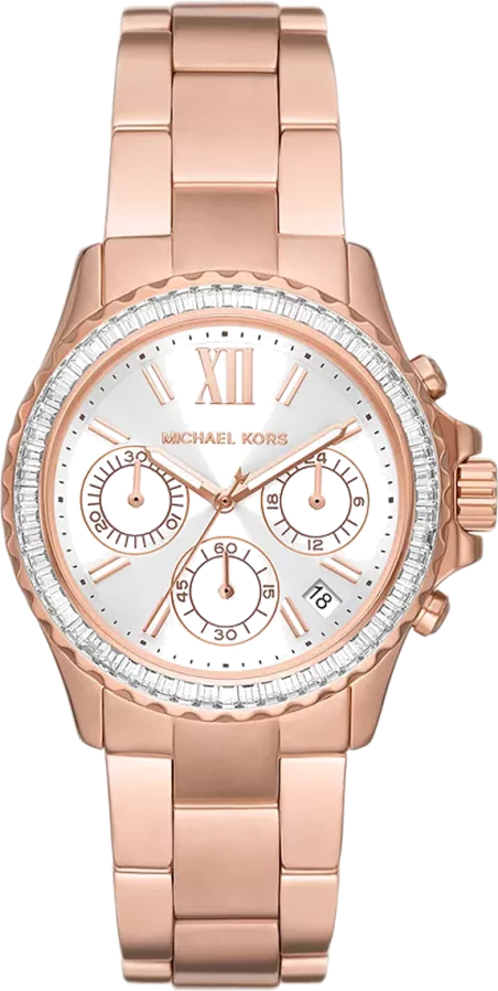 Michael Kors Everest Chronograph Silver Dial Rose Gold Steel Strap Watch For Women - MK7213 Buy Now By Michael Kors