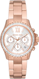 Michael Kors Everest Chronograph Silver Dial Rose Gold Steel Strap Watch For Women - MK7213 Buy Now By Michael Kors