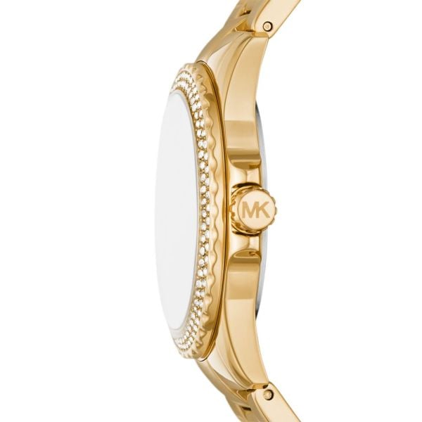 Michael Kors Everest Three-Hand Mother of Pearl White Dial Gold Steel Strap Watch For Women - MK7363 Buy Now By Michael Kors