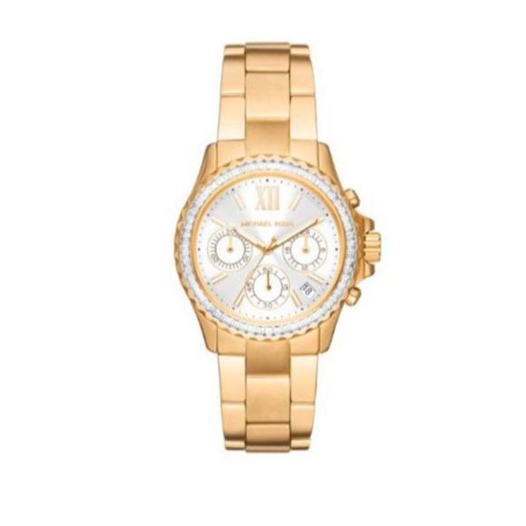 Michael Kors Everest Chronograph White Dial Gold Steel Strap Watch For Women - MK7212 Buy Now By Michael Kors