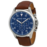 Michael Kors Gage Chronograph Blue Dial Brown Leather Strap Watch For Men - MK8362 Buy Now By Michael Kors