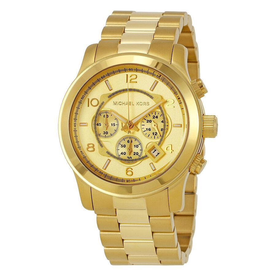 Michael Kors Runway Gold Dial Gold Steel Strap Watch for Men - MK8077 Buy Now By Michael Kors