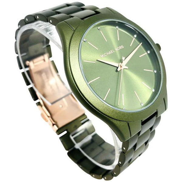 Michael Kors Slim Runway Green Dial Green Steel Strap Watch for Women - MK4526 Buy Now By Michael Kors